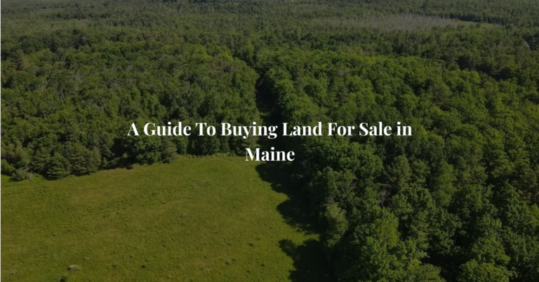 A Guide To Buying Land For Sale in Maine