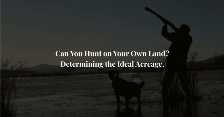 Can You Hunt on Your Own Land? Determining the Ideal Acreage.